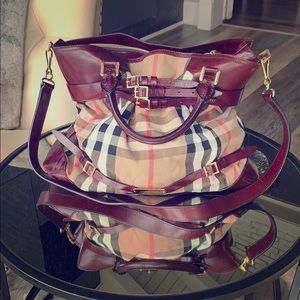 Authentic Burberry juniper bridle house check bag